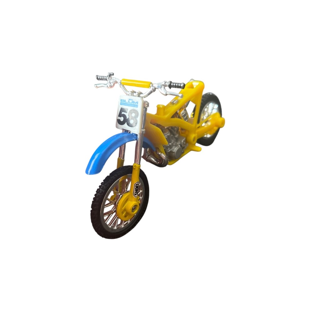 BLUM Performance Limited #58 Toy Dirt Bike Motorcycle Yellow Blue Incomplete